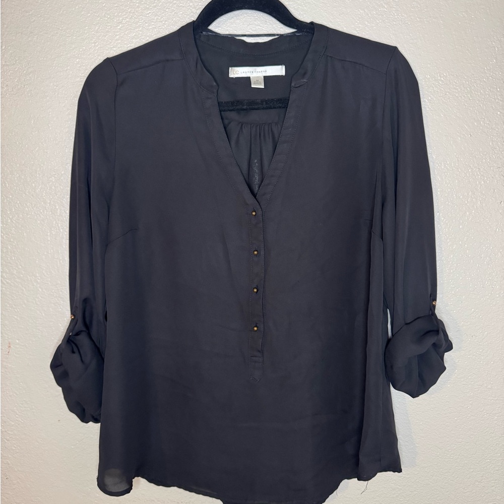 LC Lauren Conrad Charcoal Blouse
